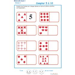 Exercice 2 pour compter les formes sur des dominos Maternelle GS