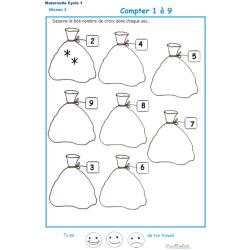 Exercice 3 dessine le nombre de croix indiqu&eacute; sur l'&eacute;tiquette GS maternelle 