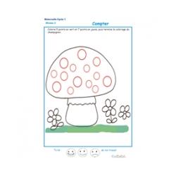 exercice 7 pour compter et colorier les points du champignon 