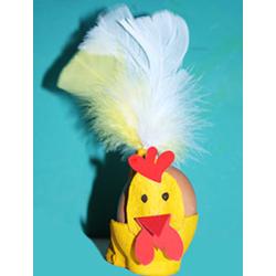 Coquetier poule en boite d'oeuf