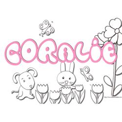 coloriage prénom Coralie