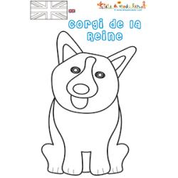 Coloriage de Corgi, le chien de la reine Élisabeth II