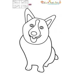 Corgi, le chien de la reine à colorier