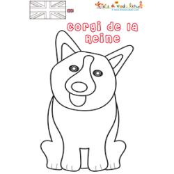Coloriage Corgi le chien de la reine