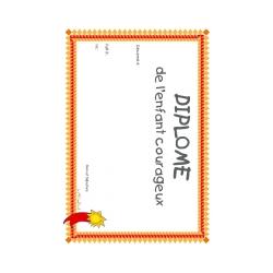 diplome de l'enfant courageux à imprimer 