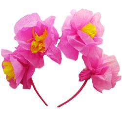 Fabriquer un serre tête en fleurs de papier crépon