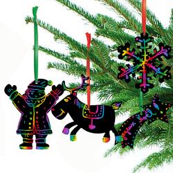 Décorations de sapin de Noël en carte à gratter