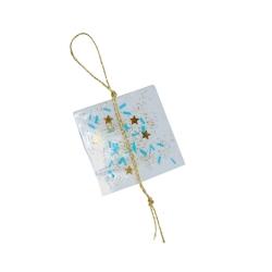 Décoration de sapin de noël : carré pailleté