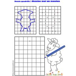 dessin quadrillé mouton