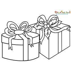 Deux cadeaux pour Noël à colorier