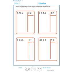 Divisions à deux chiffres - division euclidienne exercice 1 