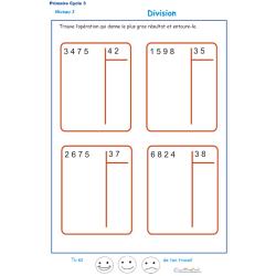 Divisions à deux chiffres - division euclidienne exercice 2 