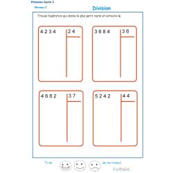 Divisions à deux chiffres - division euclidienne exercice 4 