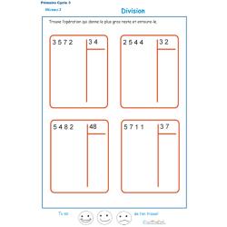 Divisions à deux chiffres - division euclidienne exercice 5 