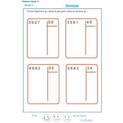 Divisions à deux chiffres - division euclidienne exercice 6 