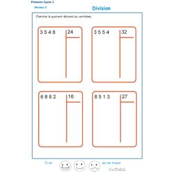 Divisions à deux chiffres - division euclidienne exercice 7 