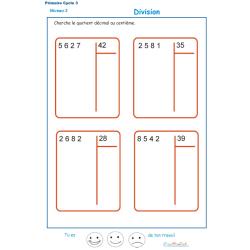 Divisions à deux chiffres - division euclidienne exercice 8 