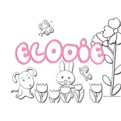 coloriage lettres de Elodie