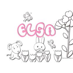 coloriage lettres de Elsa