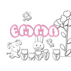 coloriage pr&eacute;nom Emma