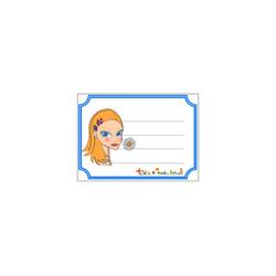 Etiquette de cahier visage de fille