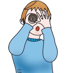 Un trou dans la main, illusion d'optique