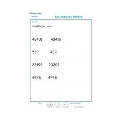 Exercices de soutien scolaire sur les nombres entiers