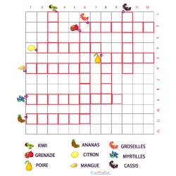 Imprimer une grille de mots croisés fruits 3 maternelle grille 3