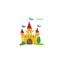 Château de chevalier jaune et rouge