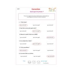 Exercice 1 de grammaire CE1 : correction
