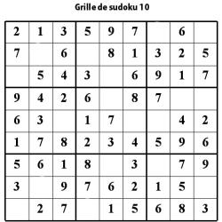 Sudoku de niveau 3 pour les enfants de primaire : grille 10 