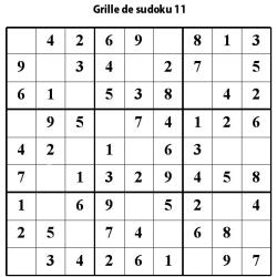 Sudoku de niveau 3 pour les enfants de primaire : grille 11 