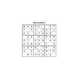 Imprimer la grille 12 de sudoku cycle 2 du primaire. Un sudoku pour les enfants.