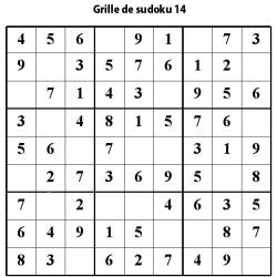 Sudoku enfant niveau 2 du primaire grille 14