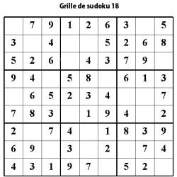 Sudoku enfant niveau 2 du primaire grille 18