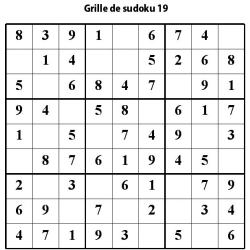 Sudoku enfant niveau 2 du primaire grille 19