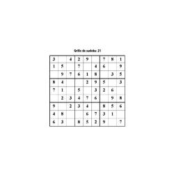 Grille 21 de sudoku Primaire cycle 3