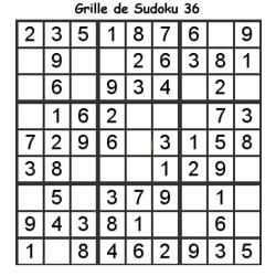 Grille de sudoku 36 pour enfants du primaire niveau 3