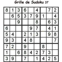 Grille de sudoku 37 pour enfants du primaire niveau 3