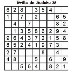 Grille de sudoku 38 pour enfants du primaire niveau 3