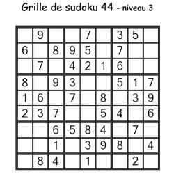 Grille de sudoku 44 pour enfants du primaire niveau 3