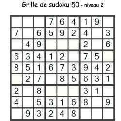 Grille de sudoku 50 pour enfants du primaire niveau 3