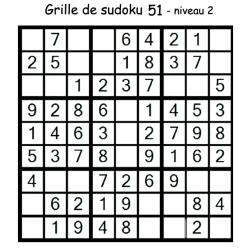 Grille de sudoku 51 pour enfants du primaire niveau 3