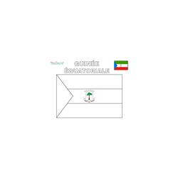 Coloriage du drapeau de guinée équatoriale