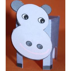 Paper toy hippopotame