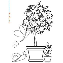 Coloriage d'une scène au jardin