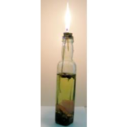 Fabriquer une lampe à huile décorative avec une bouteille de verre