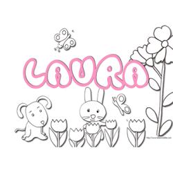 coloriage prénom Laura