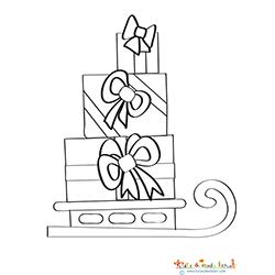 Trois cadeaux sur une luge