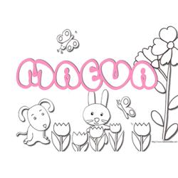 coloriage prénom Maeva